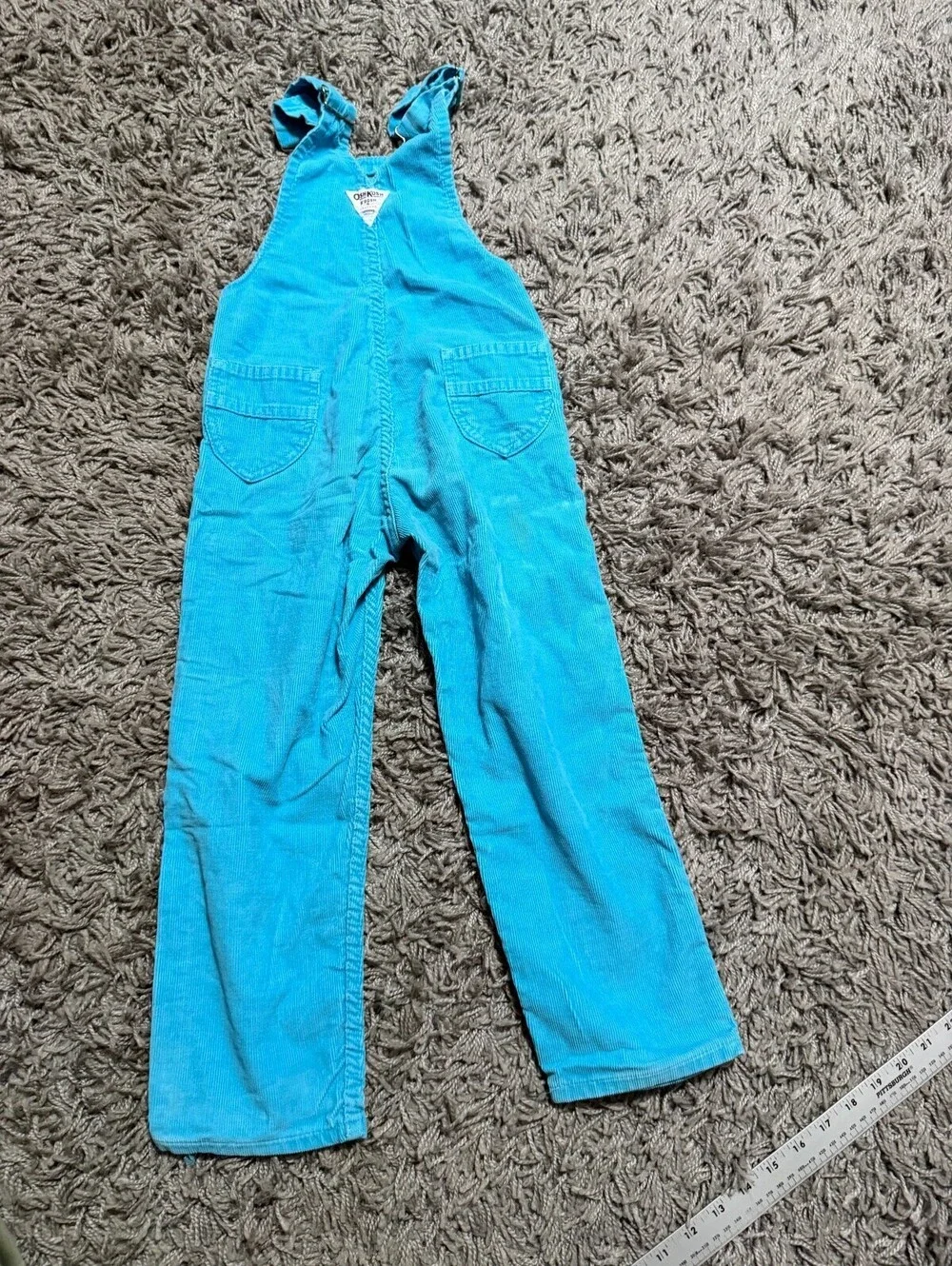 Vintage Osh Kosh B'Gosh Light Blue Corduroy Overalls  Size 6T made in USA